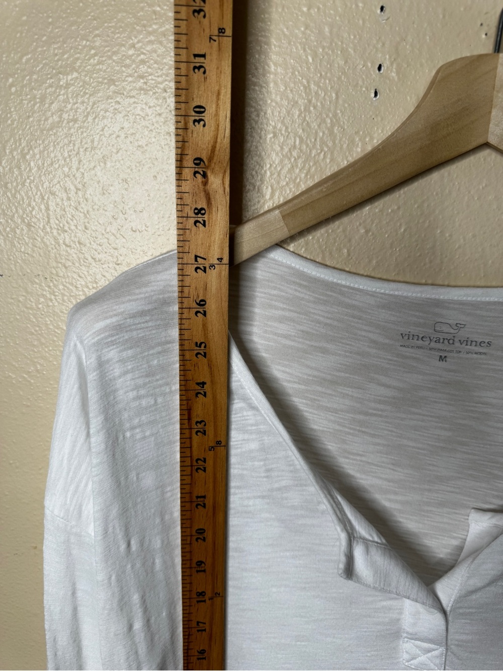 Vineyard Vines Henley Men’s Medium White Long Sleeve Cotton Blend Preppy Casual - Picture 5 of 7